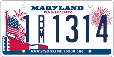 MD license plate 1BM1314