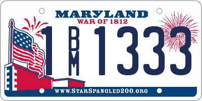MD license plate 1BM1333