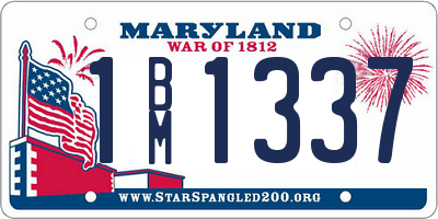 MD license plate 1BM1337