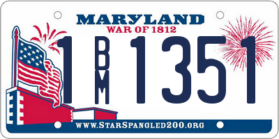 MD license plate 1BM1351