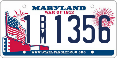 MD license plate 1BM1356