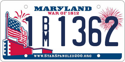 MD license plate 1BM1362