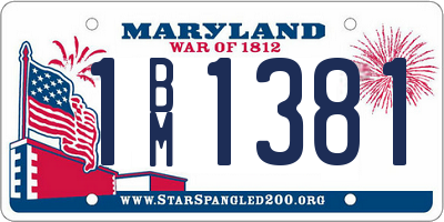 MD license plate 1BM1381