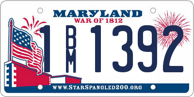 MD license plate 1BM1392