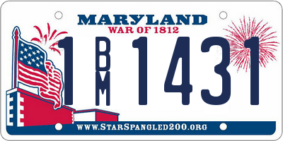 MD license plate 1BM1431