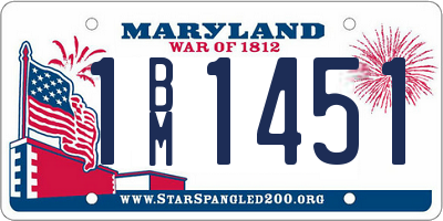 MD license plate 1BM1451