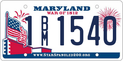 MD license plate 1BM1540