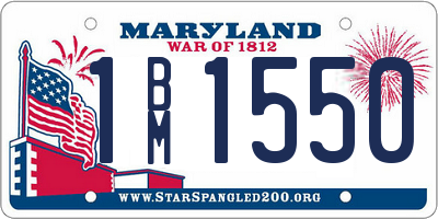 MD license plate 1BM1550