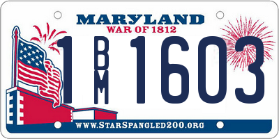 MD license plate 1BM1603