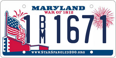 MD license plate 1BM1671