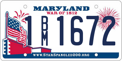 MD license plate 1BM1672