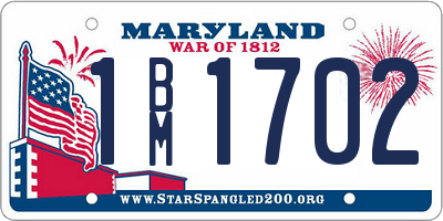 MD license plate 1BM1702