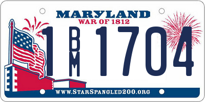 MD license plate 1BM1704