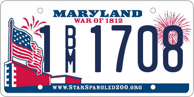 MD license plate 1BM1708