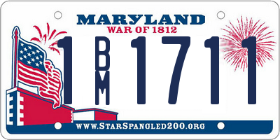 MD license plate 1BM1711