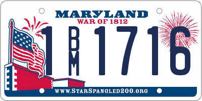 MD license plate 1BM1716