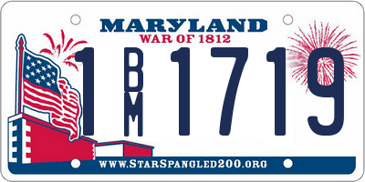 MD license plate 1BM1719