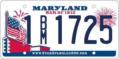 MD license plate 1BM1725