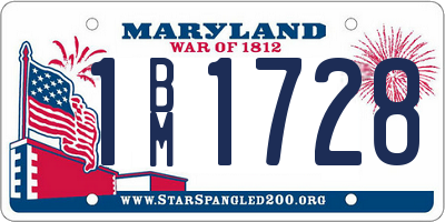 MD license plate 1BM1728