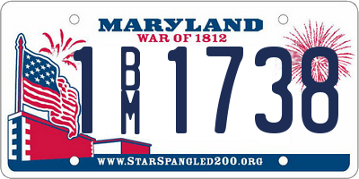 MD license plate 1BM1738