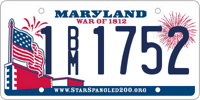 MD license plate 1BM1752