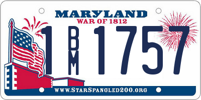MD license plate 1BM1757