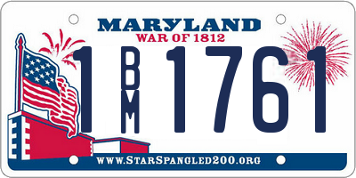 MD license plate 1BM1761
