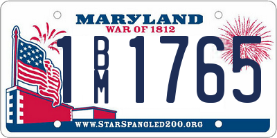 MD license plate 1BM1765