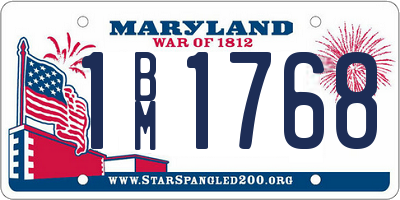MD license plate 1BM1768