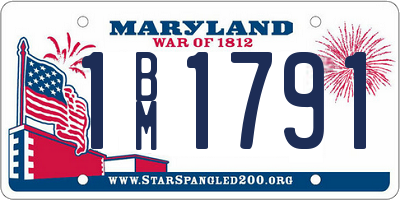 MD license plate 1BM1791