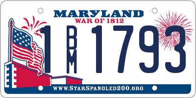MD license plate 1BM1793
