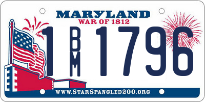MD license plate 1BM1796