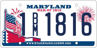MD license plate 1BM1816