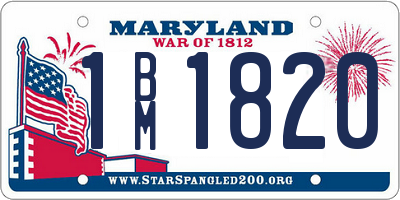 MD license plate 1BM1820