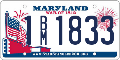MD license plate 1BM1833