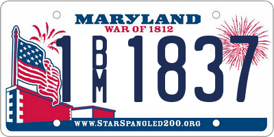 MD license plate 1BM1837