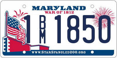 MD license plate 1BM1850