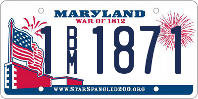 MD license plate 1BM1871