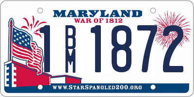 MD license plate 1BM1872