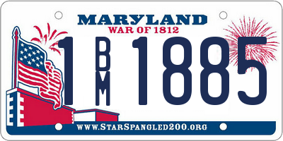 MD license plate 1BM1885