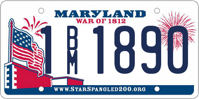MD license plate 1BM1890