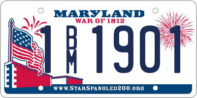 MD license plate 1BM1901