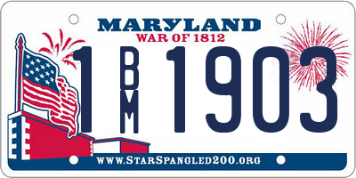 MD license plate 1BM1903