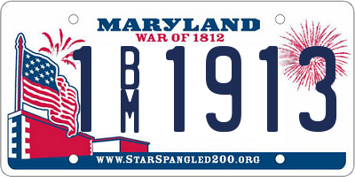 MD license plate 1BM1913