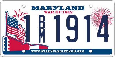 MD license plate 1BM1914