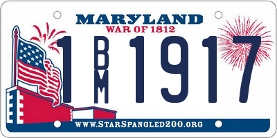 MD license plate 1BM1917