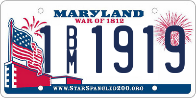 MD license plate 1BM1919