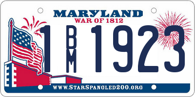 MD license plate 1BM1923