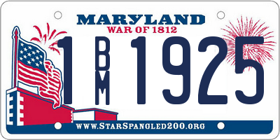 MD license plate 1BM1925