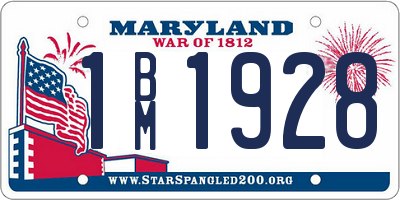MD license plate 1BM1928